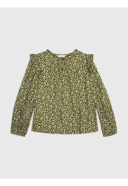 Camisa Verde 1985 Con Estampado De Flores Tommy Hilfiger