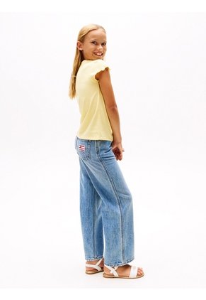 Camiseta Amarilla Essential De Corte Slim Con Volantes Tommy Hilfiger