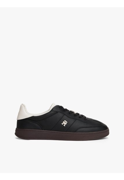 Tenis Negro Heritage De Cuero Brillante Tommy Hilfiger