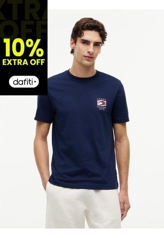 Camiseta Azul De Corte Regular Con Logo Box Flag Tommy Hilfiger Tommy Hilfiger