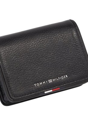Tarjetero Negro De Cuero Con Compartimiento Principal Tommy Hilfiger
