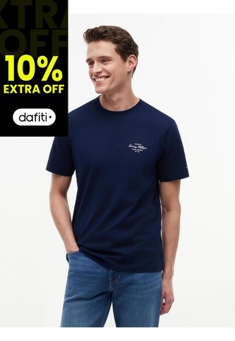 Camiseta Azul De Punto Con Logo Tommy Hilfiger Tommy Hilfiger