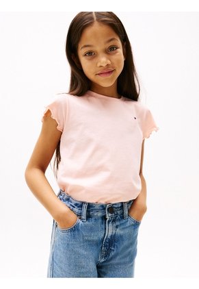 Camiseta Beige Essential De Corte Slim Con Volantes Tommy Hilfiger