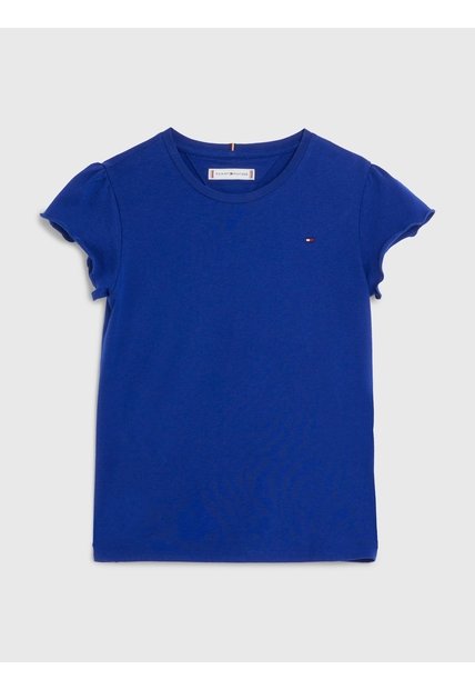Camiseta Azul Essential De Corte Slim Con Volantes Tommy Hilfiger