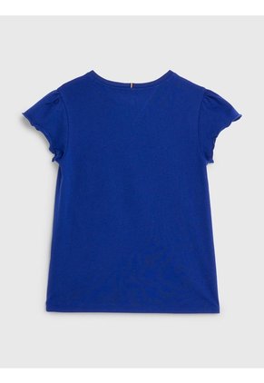 Camiseta Azul Essential De Corte Slim Con Volantes Tommy Hilfiger
