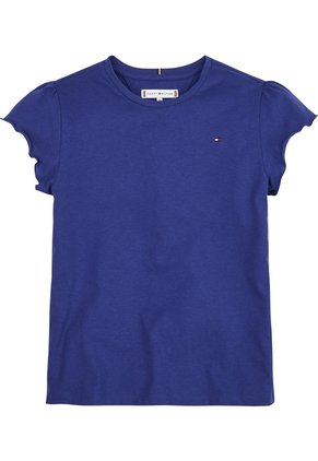 Camiseta Azul Essential De Corte Slim Con Volantes Tommy Hilfiger