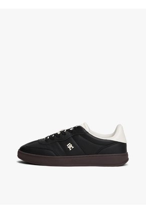 Tenis Negro Heritage De Cuero Brillante Tommy Hilfiger
