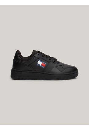 Tenis Negro Essential De Cuero Retro Tommy Hilfiger