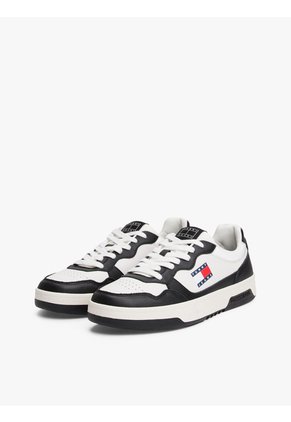 Tenis Blanco De Cuero Color Block Tommy Hilfiger