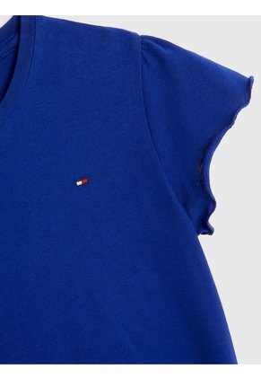 Camiseta Azul Essential De Corte Slim Con Volantes Tommy Hilfiger