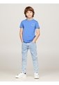 Camiseta Azul De Cuello Redondo Con Logo Tommy Hilfiger de Tommy Hilfiger