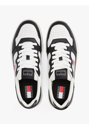 Tenis Blanco De Cuero Color Block Tommy Hilfiger