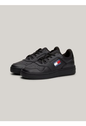Tenis Negro Essential De Cuero Retro Tommy Hilfiger