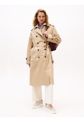 Tenis Beige De Cuero Y Charol Con Plataforma Tommy Hilfiger
