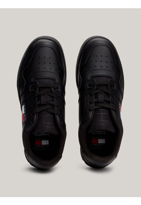 Tenis Negro Essential De Cuero Retro Tommy Hilfiger