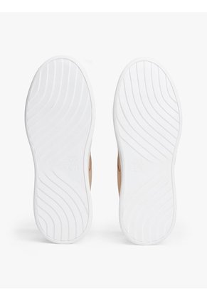 Tenis Beige De Cuero Y Charol Con Plataforma Tommy Hilfiger