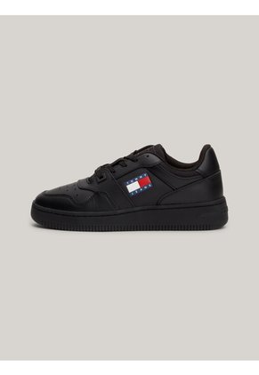 Tenis Negro Essential De Cuero Retro Tommy Hilfiger