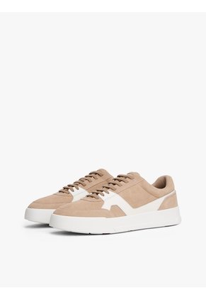 Tenis Beige Con Mezcla De Texturas Tommy Hilfiger