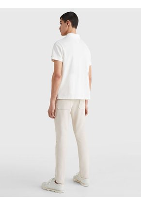 Polo Con Logo Bordado Beige Tommy Hilfiger