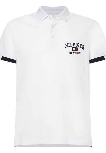 Polo Univesitario De Corte Slim Blanco Tommy Hilfiger