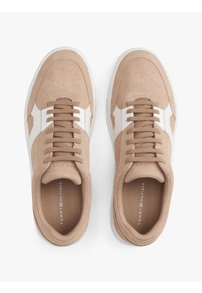 Tenis Beige Con Mezcla De Texturas Tommy Hilfiger