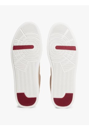 Tenis Beige Con Mezcla De Texturas Tommy Hilfiger
