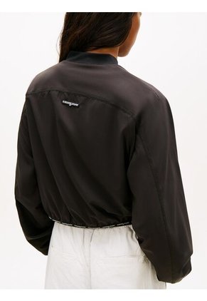 Chaqueta Negra Bomber Con Inscripción Tommy Jeans