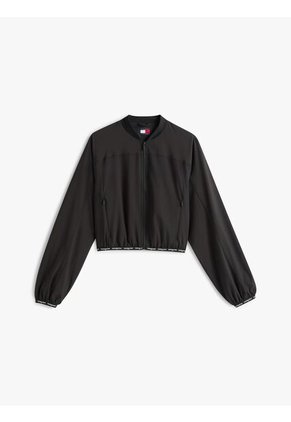 Chaqueta Negra Bomber Con Inscripción Tommy Jeans