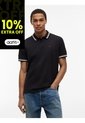 Polo Negro De Corte Regular Ribeteado Con Logo Tommy Jeans de Tommy Hilfiger