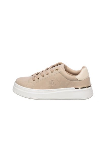 Tenis Beige De Corte Bajo Con Diseño De Cordones Tommy Hilfiger
