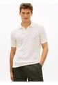 Polo Blanco De Punto Pointelle Y Corte Regular Tommy Hilfiger de Tommy Hilfiger