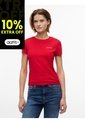 Camiseta Roja Slim De Punto Con Logo Tommy Jeans de Tommy Hilfiger