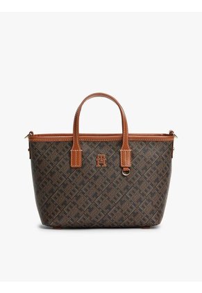Bolso Negro Tote Con Correa Cruzada TH Monoplay Tommy Hilfiger