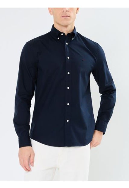 Camisa Azul Flex Poplin Tommy Hilfiger