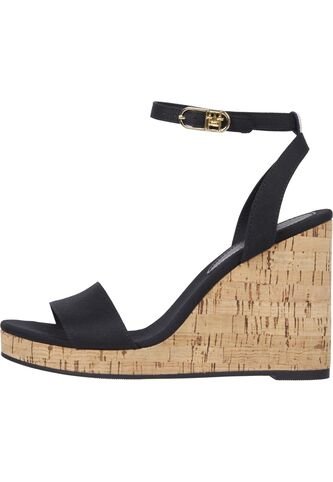 Sandalias Negro De Cuña Media Tommy Hilfiger Tommy Hilfiger