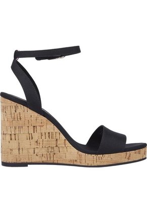 Sandalias Negro De Cuña Media Tommy Hilfiger