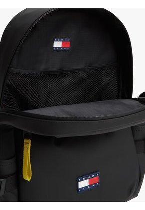 Morral Negro Con Logo Engomado Y Doble Cremallera Tommy Hilfiger