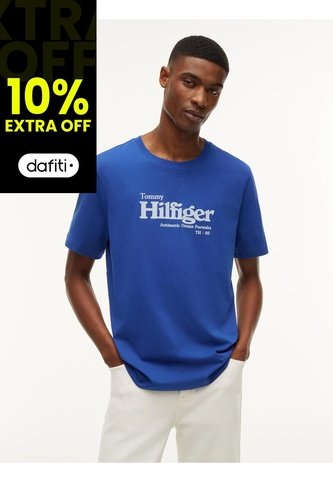 Camiseta Azul De Punto Con Logo Gráfico Tommy Hilfiger Tommy Hilfiger