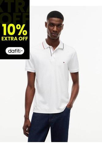Polo Blanco De Corte Slim Con Logo Tommy Hilfiger Tommy Hilfiger