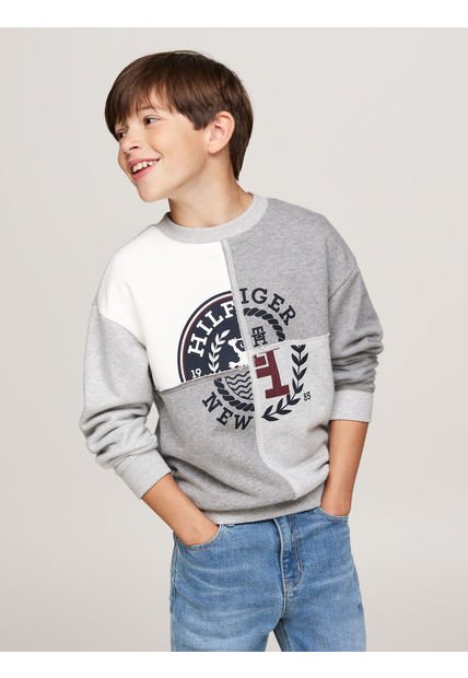 Saco Gris Niño Con Logo Monotipo Tommy Hilfiger