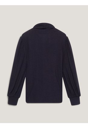 Camiseta Azul Con Cuello Alto Para Niña Tommy Hilfiger