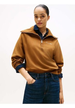 Saco Beige De Punto Interlock Tommy Hilfiger