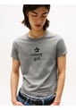 Camiseta Gris De Corte Regular Tommy Girl Tommy Jeans de Tommy Hilfiger