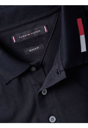 Polo Regular Con Logo Azul Tommy Hilfiger