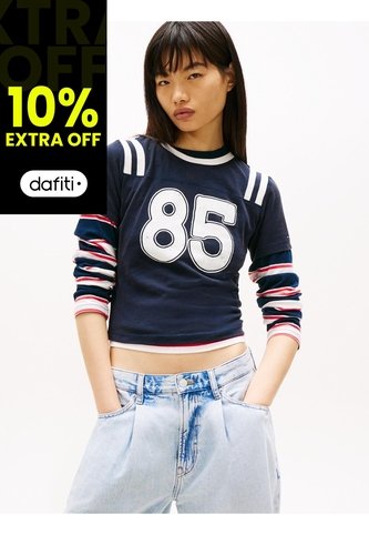 Camiseta Multicolor Slim De Punto Aterciopelado Con Logo Tommy Jeans Tommy Hilfiger