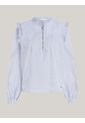 Blusa Celeste De Corte Amplio Con Volantes Tommy Hilfiger de Tommy Hilfiger