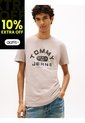 Camiseta Gris De Punto Con Cuello Redondo Tommy Jeans de Tommy Hilfiger