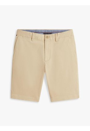 Bermudas Beige Chino Denton En Sarga Con Corte Recto Tommy Hilfiger