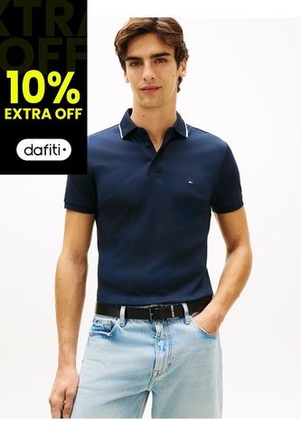 Polo Azul Slim Con Acabado Tipped Tommy Hilfiger Tommy Hilfiger