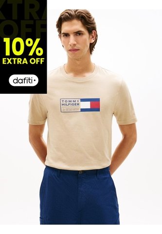 Camiseta Beige De Punto Con Cuello Redondo Tommy Hilfiger Tommy Hilfiger